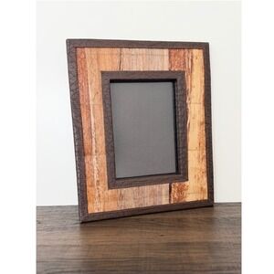 Vintage Leather & Straw 4x6 Picture Frame Rustic Western Farmhouse Decor